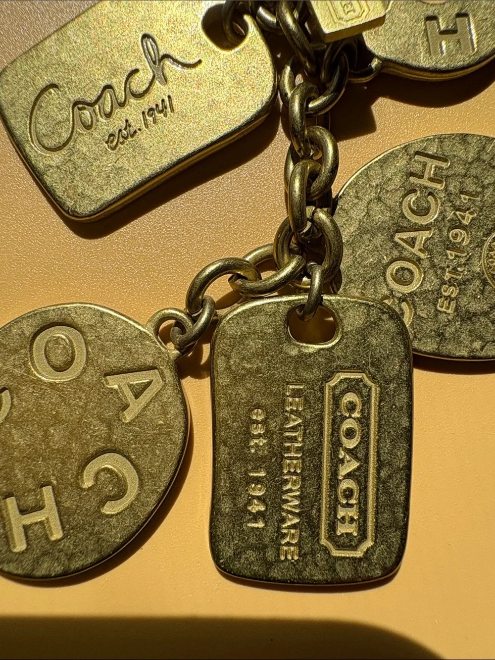 Coach Brass Multi-Charm Key & Card Holder